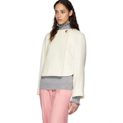 Shop Chloé Off-white Wool Cropped Jacket In 113 Whisper