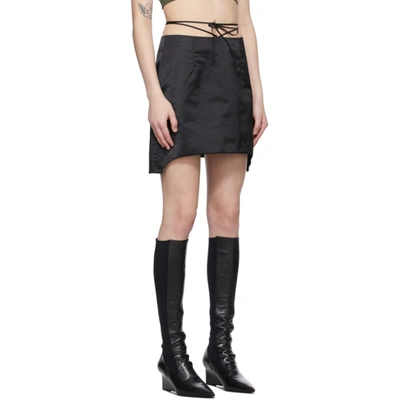 Shop Helmut Lang Black Satin Miniskirt In 1 Black