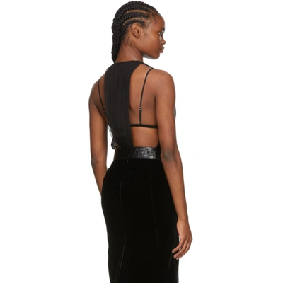 Shop Saint Laurent Black Silk Bodysuit In 1000 Black