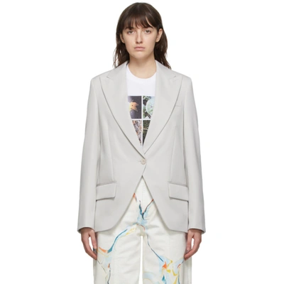 Shop Stella Mccartney Grey Lindsey Blazer In 1401 Fog