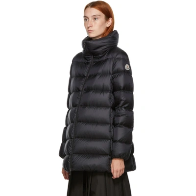 Shop Moncler Black Down Anges Coat In 999 Black