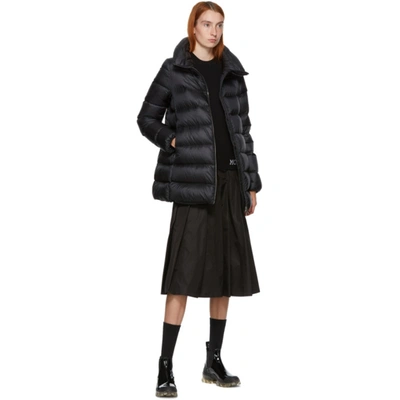 Shop Moncler Black Down Anges Coat In 999 Black