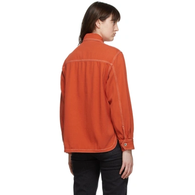 Shop Kenzo Orange Overdyed Military Shirt In 17 Med Oran
