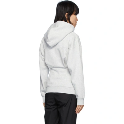 Shop Alexander Wang T Grey Sculpted Zip-up Hoodie In 030 Heather