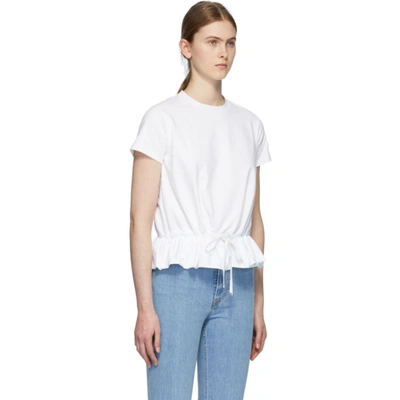 Shop Moncler White Ruffle T-shirt In 001 White