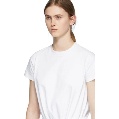 Shop Moncler White Ruffle T-shirt In 001 White