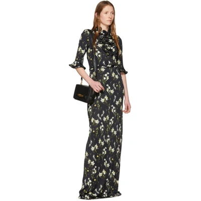 Shop Erdem Black Farrell Gown In Black/white