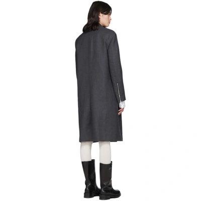 Shop We11 Done We11done Grey Tailored Double-breasted Coat In Charcoal