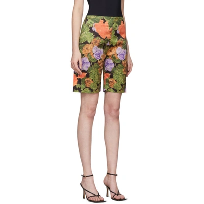 Shop Richard Quinn Multicolor Floral Shorts In Forest Brow