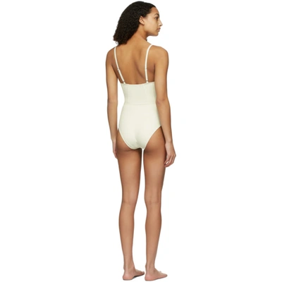 Shop Solid & Striped Off-white 'the Veronica' One-piece Swimsuit In Cream