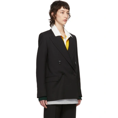 Shop Acne Studios Black Summer Wool Double-breasted Blazer