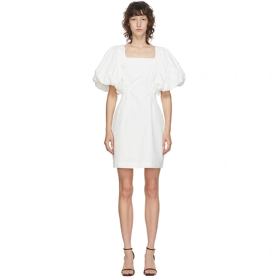 Shop Edit White Balloon Sleeve Mini Dress