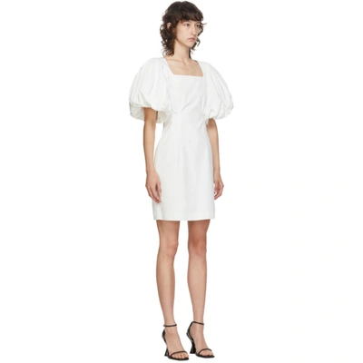 Shop Edit White Balloon Sleeve Mini Dress