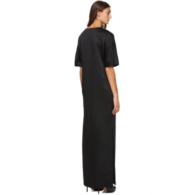 Shop Haider Ackermann Black Satin T-shirt Dress