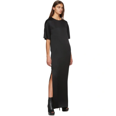 Shop Haider Ackermann Black Satin T-shirt Dress