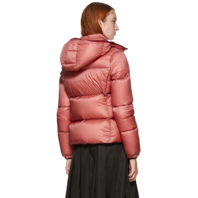 Shop Moncler Pink Down Fourmi Coat In 544 Dkpink