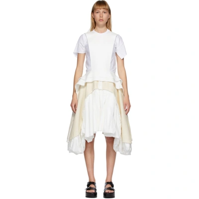 Shop Comme Des Garçons Comme Des Garcons White And Off-white Cloth Apron Dress In 1 White Off