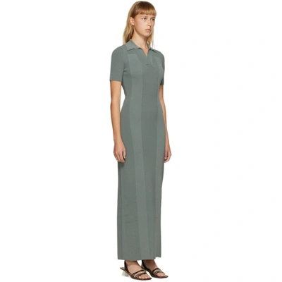 Shop Jacquemus Green 'la Robe Maille Polo' Dress