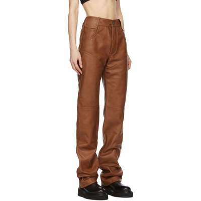TELFAR 棕色 BOOT CUT 皮革长裤