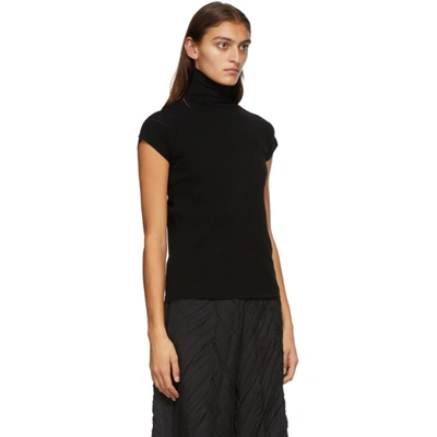 Shop Issey Miyake Black Baguette Short Sleeve Turtleneck In 15 Black