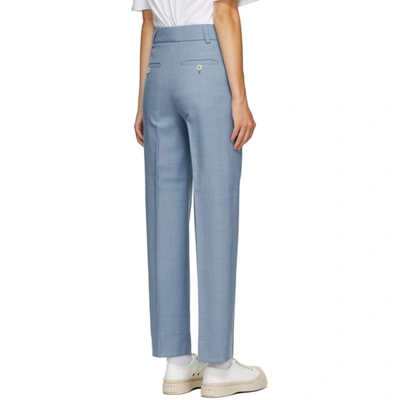 Shop Marni Blue Wool Trousers In 00b50 Iris