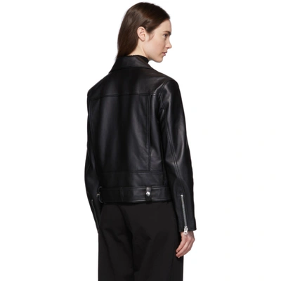 Shop Acne Studios Black Leather Biker Jacket