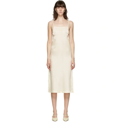 Shop Jil Sander Off-white Slip Long Dress In 108 Greg