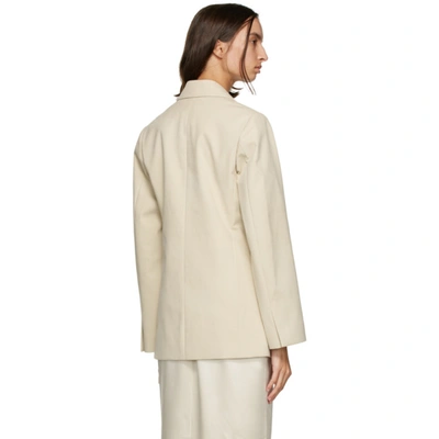 Shop Julia Jentzsch Off-white Faux-suede Yavier Blazer In Oat