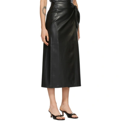 Shop Nanushka Black Vegan Leather Amas Skirt