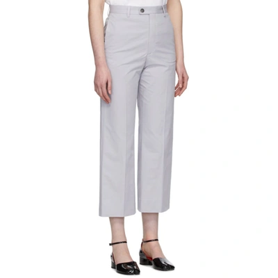 Shop Maison Margiela Grey Cotton Sander Trousers In 815 Pearl