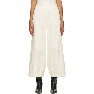 Shop Edit Off-white Drawcord Trousers In 000 Ivory