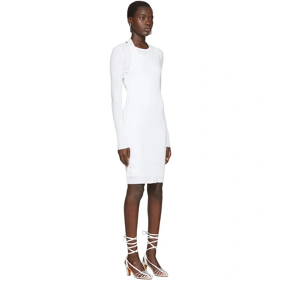 Shop Helmut Lang White Double Layer Dress