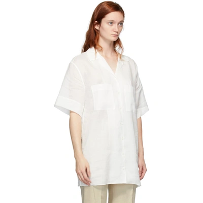 Shop Joseph White Ramie Brani Shirt In 0045 Ivory