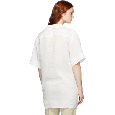 Shop Joseph White Ramie Brani Shirt In 0045 Ivory
