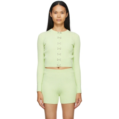 Shop Dion Lee Green Hook Cardigan In Mint