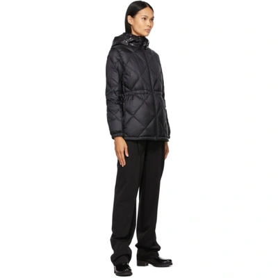 Shop Moncler Black Down Sargas Belted Jacket In 999 Black