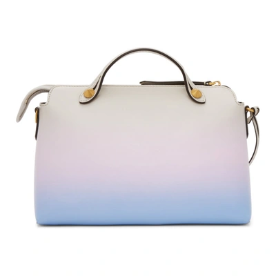 Shop Fendi Grey Gradient Medium By The Way Boston Bag In Blue