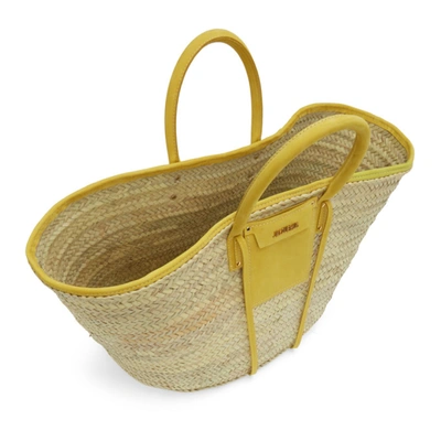 Shop Jacquemus Beige & Yellow 'le Grand Panier Soleil' Tote