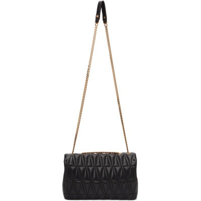 Shop Versace Black Quilted Virtus Baguette Bag In Dnmov Black
