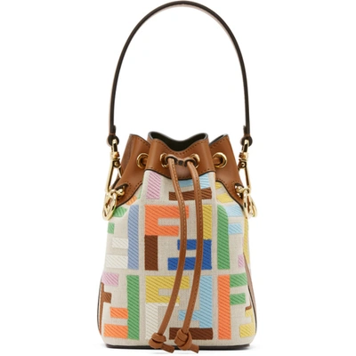 Fendi Mon Tresor Mini Ff Logo-jacquard Bucket Bag In Multi | ModeSens