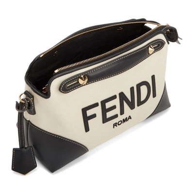 Shop Fendi Off-white Canvas Medium 'king ' By The Way Boston Bag In F0wna Raw