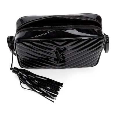 Shop Saint Laurent Black Patent Lou Camera Bag In 1000 Black
