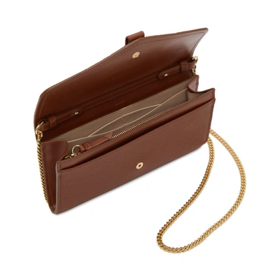 Shop Chloé Brown Aby Chain Wallet Bag In 27s Sepiabr