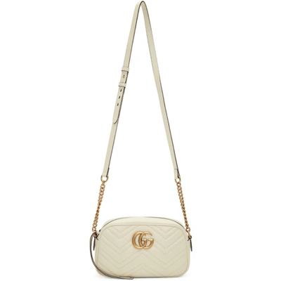 Shop Gucci White Small Gg Marmont Camera Bag In 9022 White