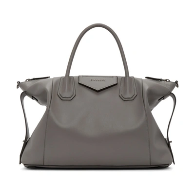 Shop Givenchy Grey Soft Medium Antigona Bag In 051 Pearl Grey