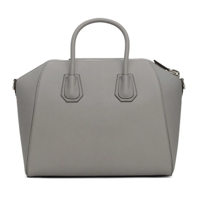 Shop Givenchy Grey Medium Antigona Bag In 058 Pearl