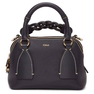 Shop Chloé Black Small Daria Bag In 4d4 Fulblue