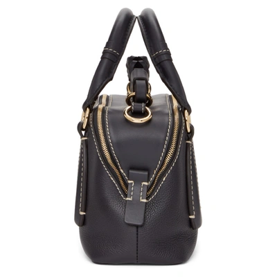 Shop Chloé Black Small Daria Bag In 4d4 Fulblue