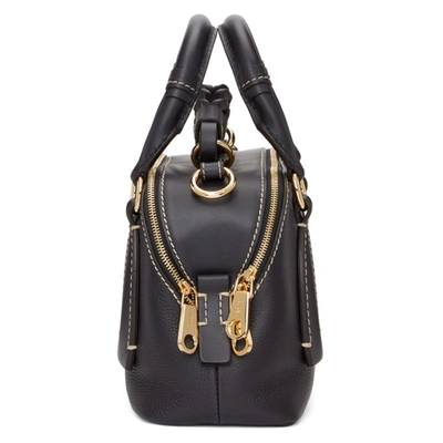 Shop Chloé Black Small Daria Bag In 4d4 Fulblue