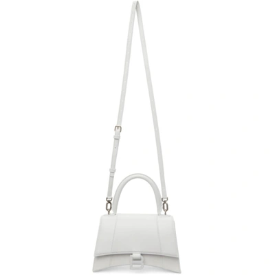 Shop Balenciaga White Shiny Small Hourglass Bag In 9000 White